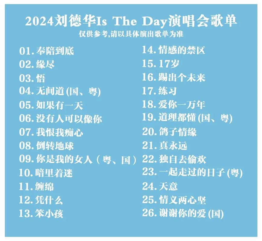 刘德华最新歌曲排行榜，看看有没有你喜欢的！