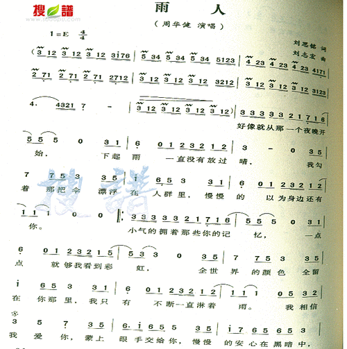 周华健雨人完整版歌词哪里找？这里提供给你跟着一起学唱。