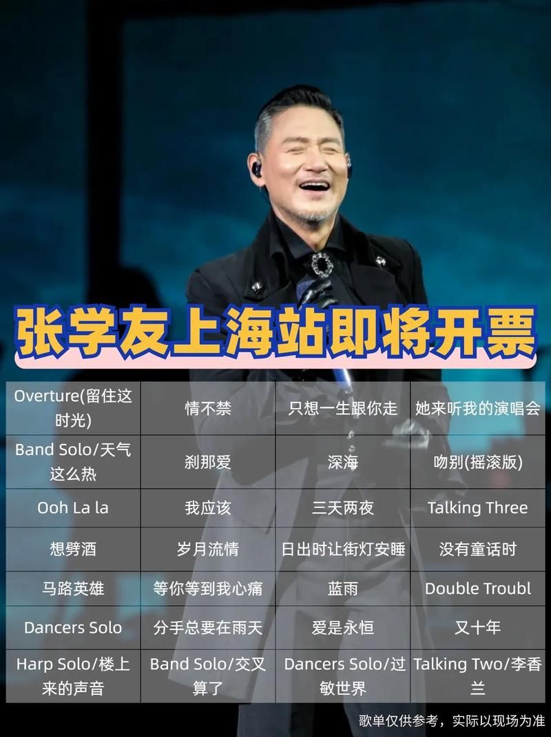 2017张学友演唱会行程安排 全国巡演城市公布