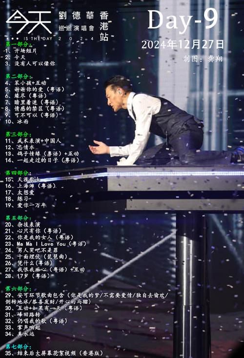 刘德华2018香港演唱会歌单完整版及经典曲目盘点