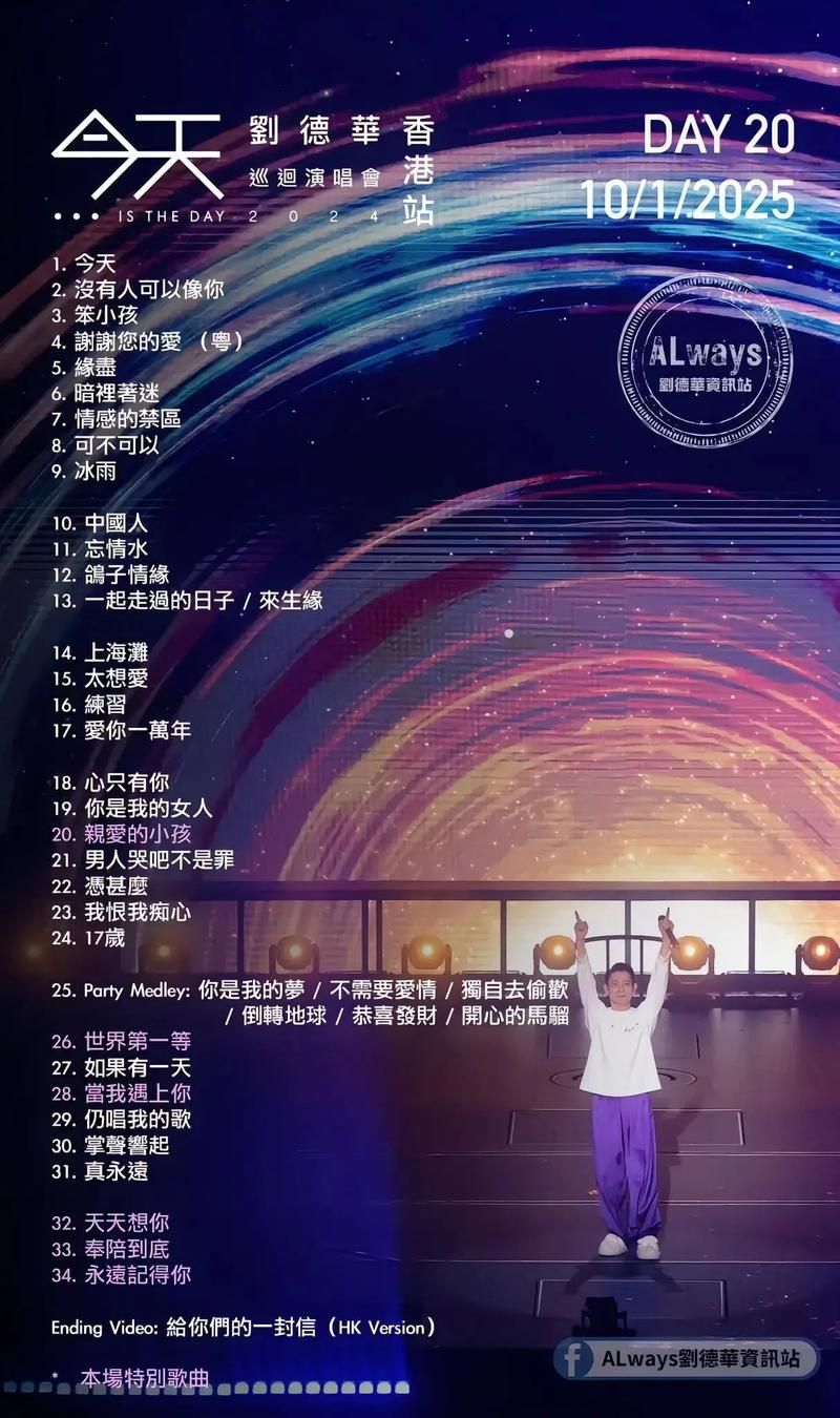 刘德华2018香港演唱会歌单完整版及经典曲目盘点