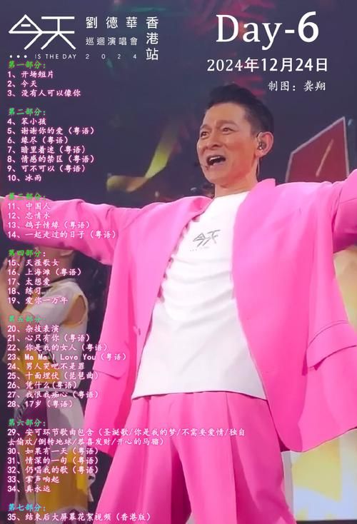 刘德华2018香港演唱会歌单完整版及经典曲目盘点