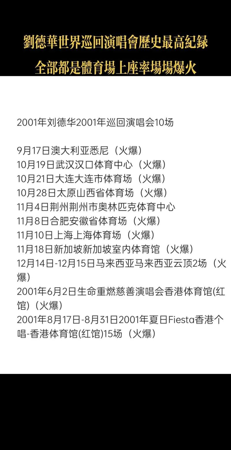 刘德华世界巡回演唱会2024行程安排完整版出炉