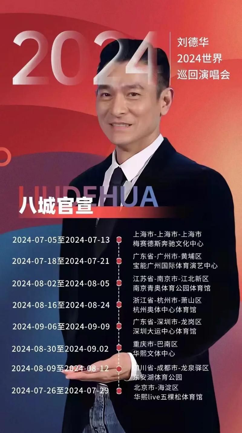 刘德华全国巡演官宣！8城演唱会门票抢购指南