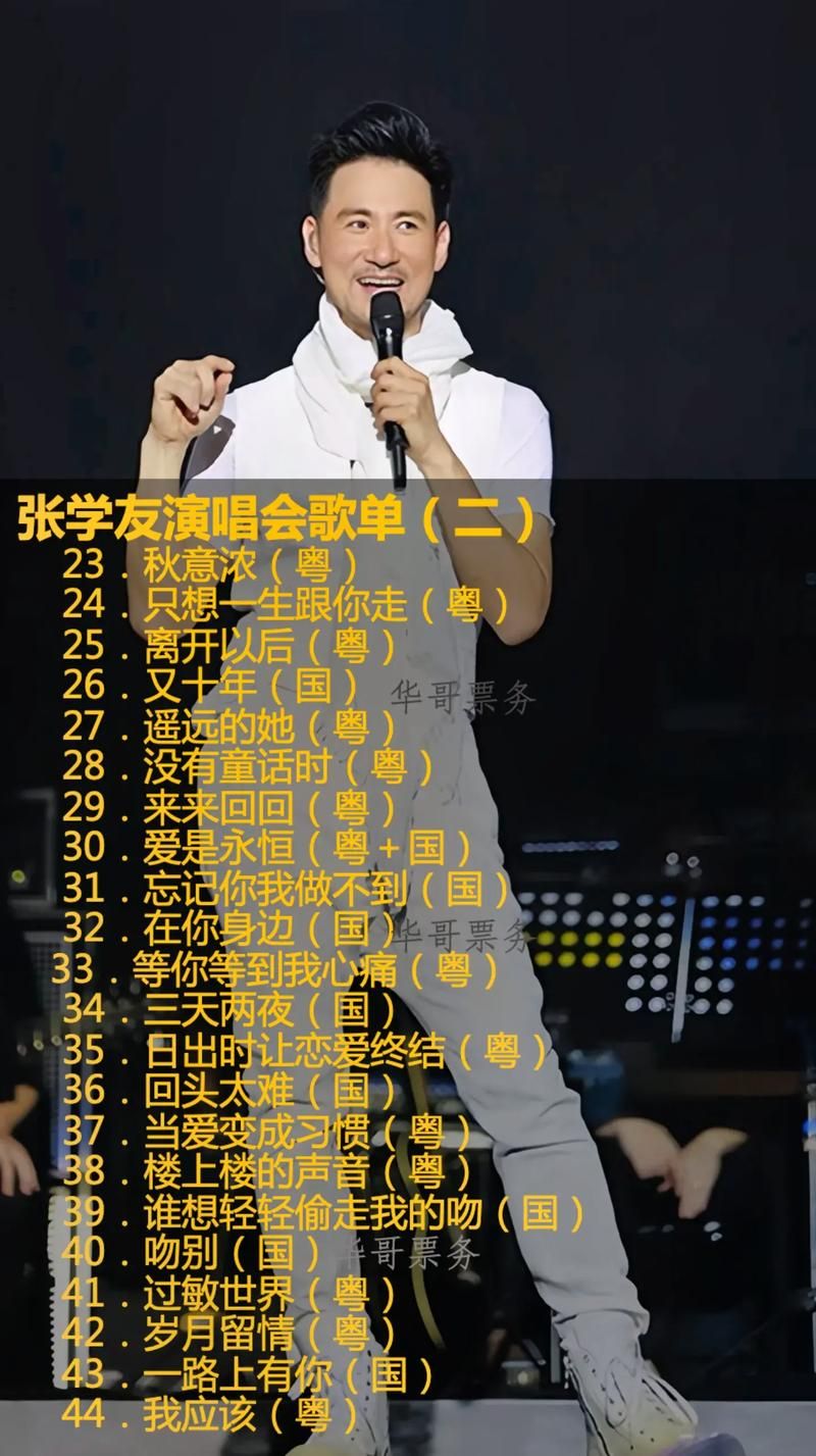 张学友2015上海演唱会歌单曲目及演出时间安排