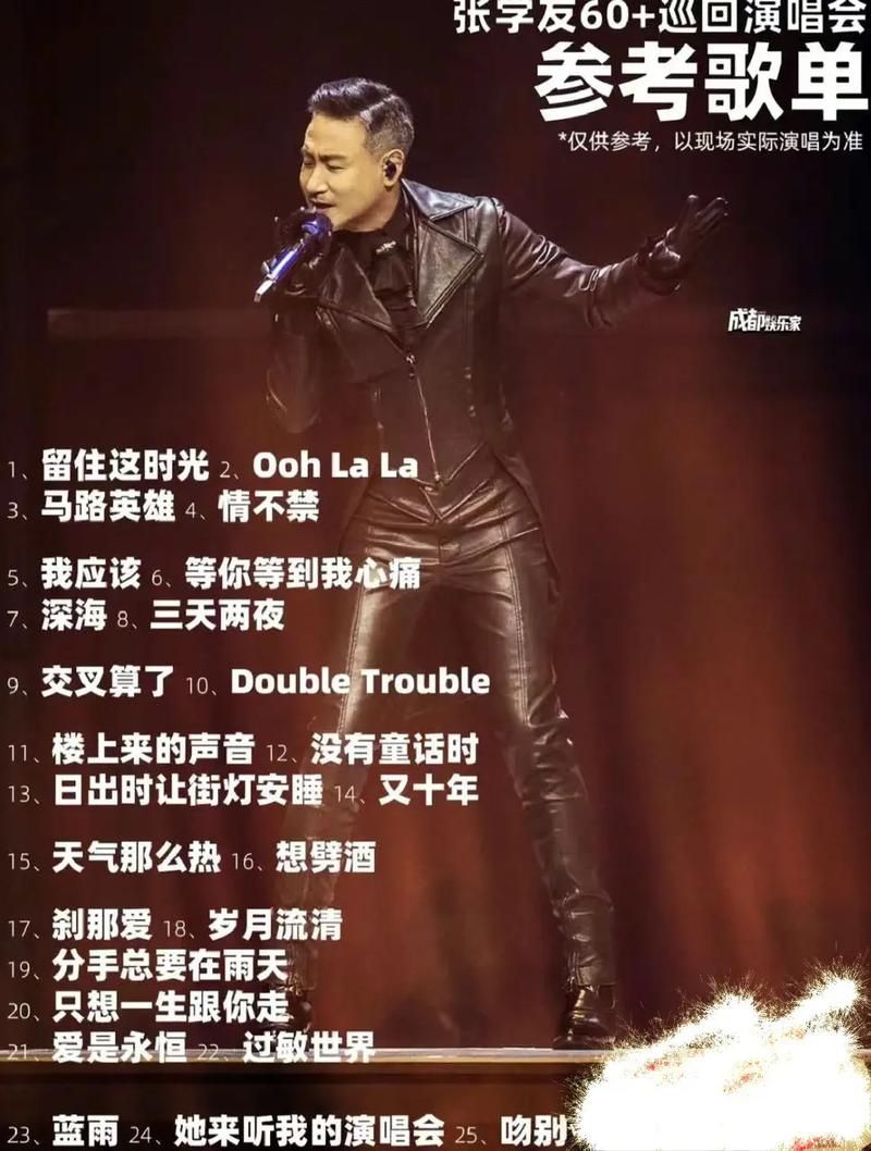 张学友2015上海演唱会歌单曲目及演出时间安排