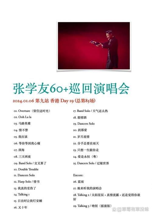 张学友攀枝花演唱会歌单曝光经典歌曲全回顾