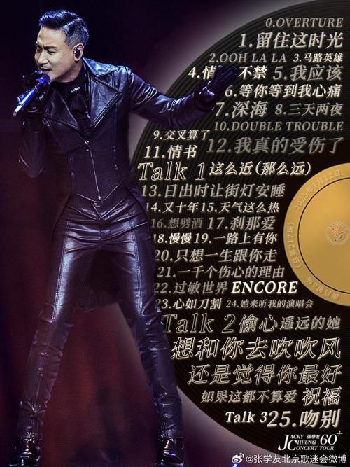 张学友梧州演唱会歌单曝光经典金曲全都有