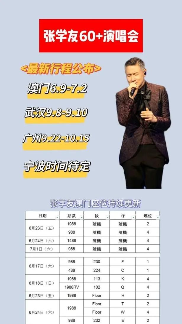 张学友歌友会最新行程公布 这些城市别错过