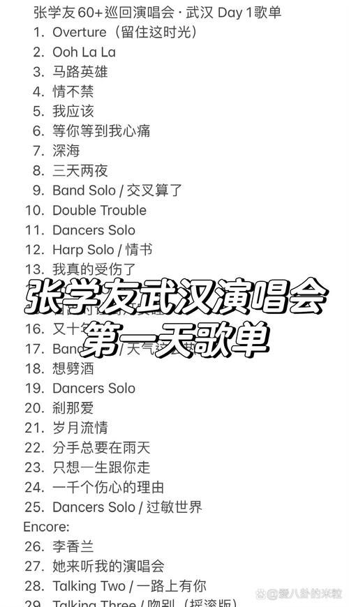 张学友武汉演唱会歌单预测 你最想听哪首经典