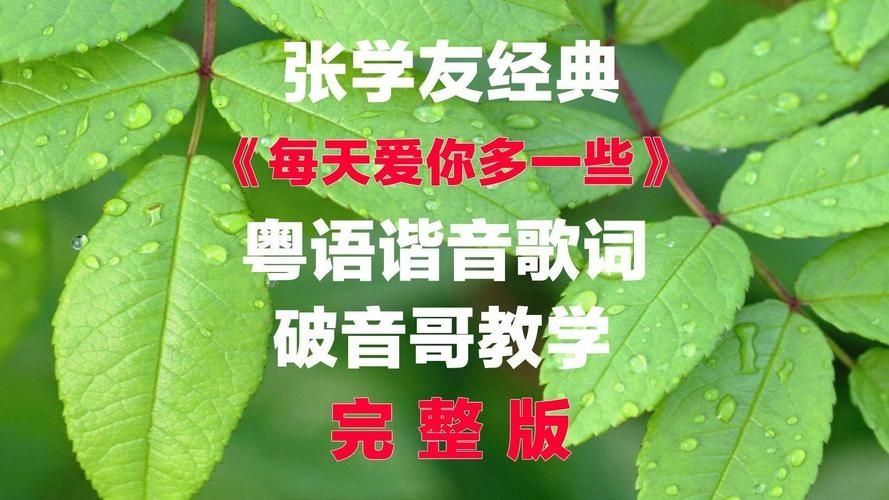 张学友经典歌曲每天爱你多一些歌词大全