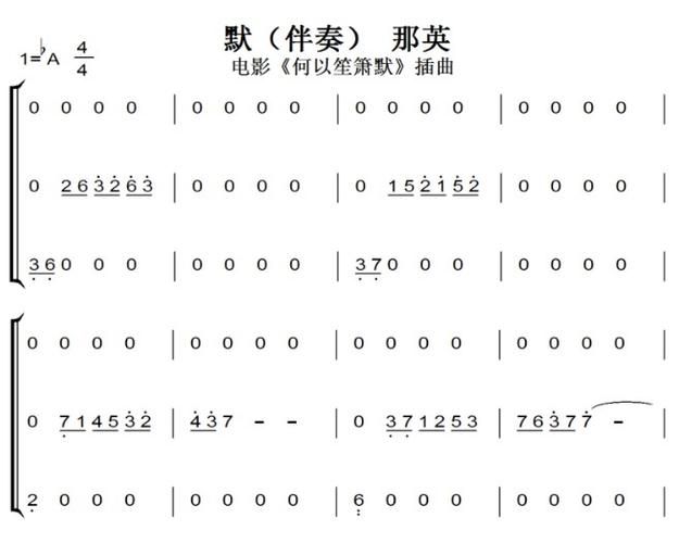 那英歌曲默简谱详细解析适合自学练习