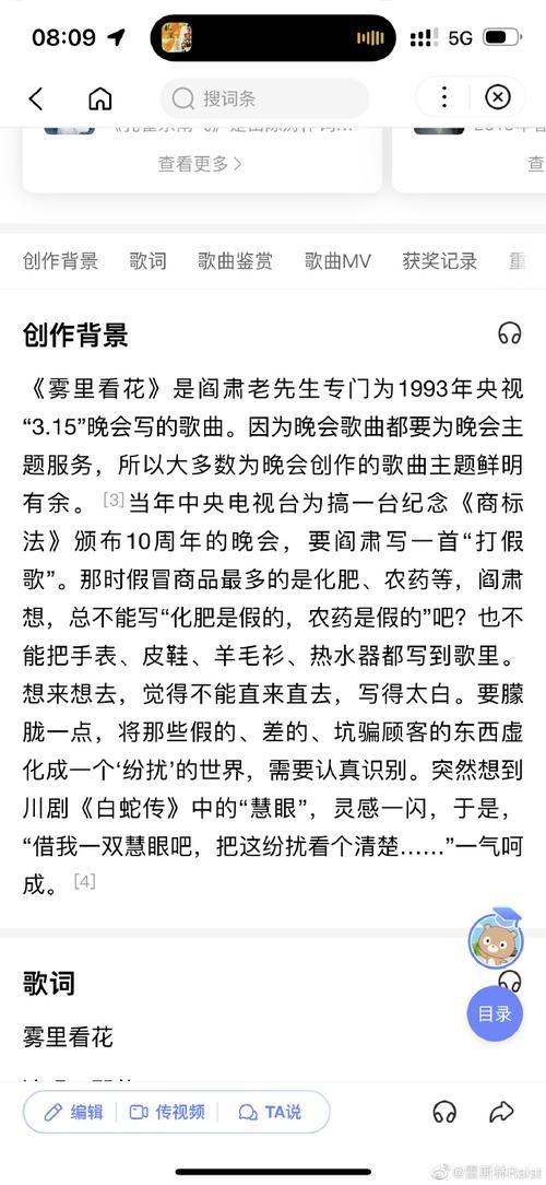 那英雾里看花歌曲歌词解析与创作背景