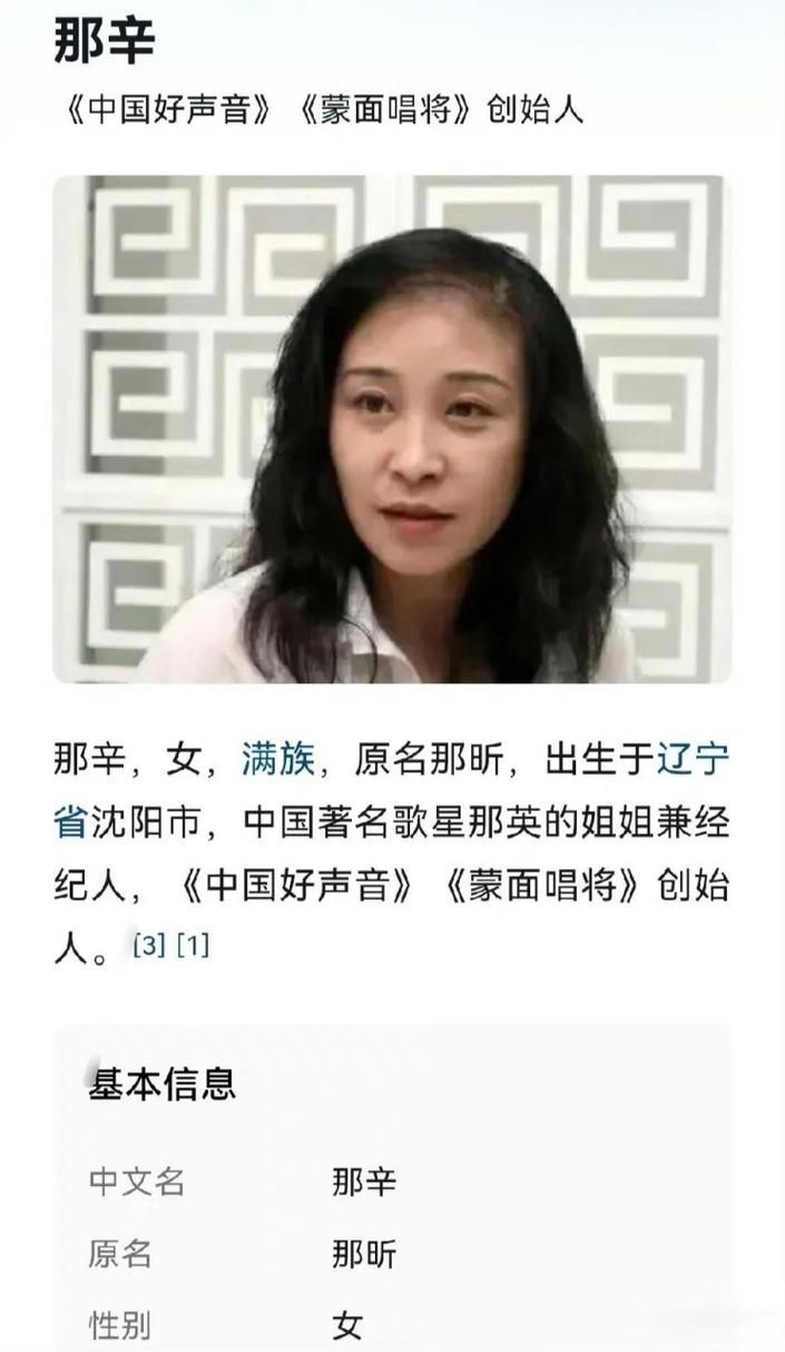 那辛个人资料完整版 那英姐姐的生活和事业