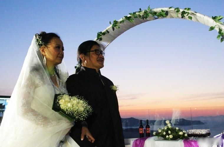 刘欢希腊办银婚典礼