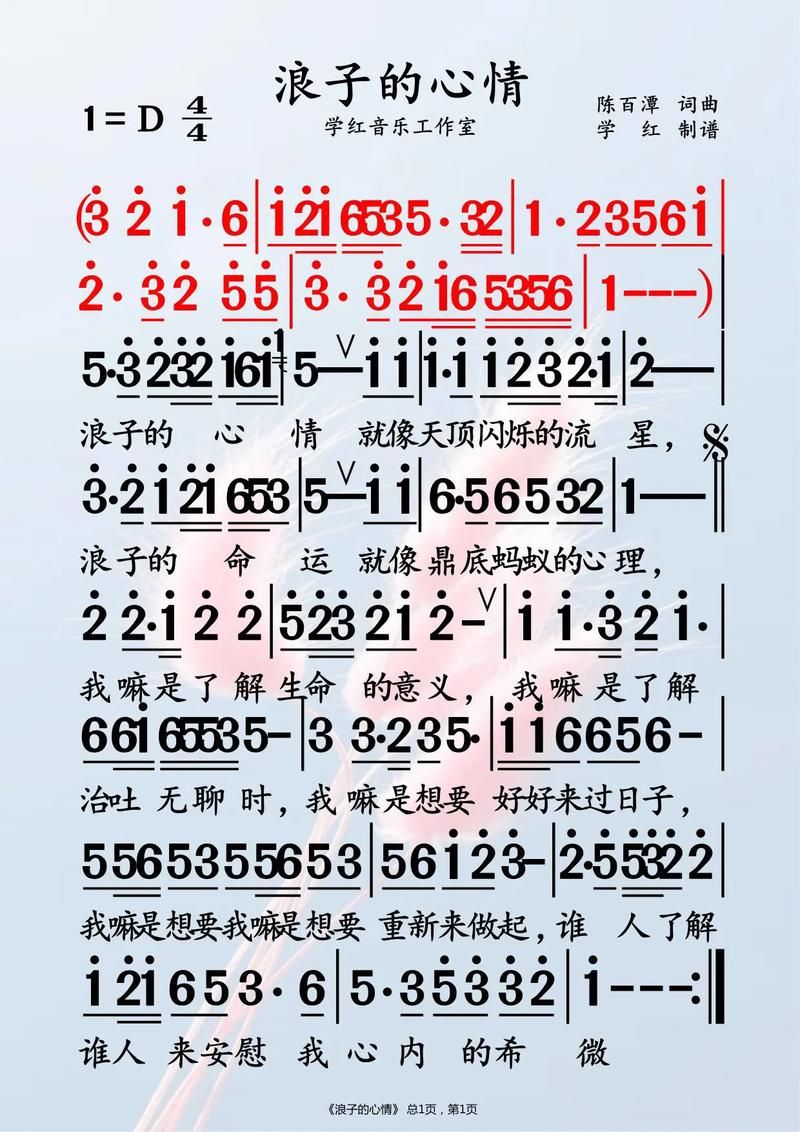刘欢演唱的浪子的心情
